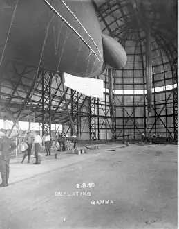 Gamma Prints: Deflating Gamma inside the airship shed at Farnborough