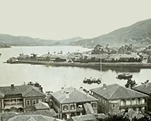 Dejima Prints: Dejima, foreign settlement, Nagaskai, Japan