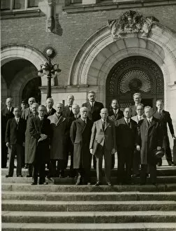 Hague Collection: Delegates outside International Court of Justice, The Hague