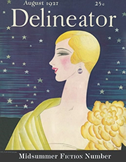 Art Deco Woman Under Starry Night Sky August 1927. Art