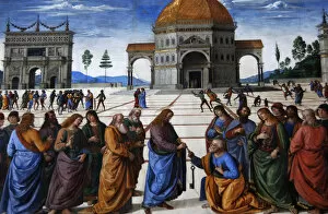 Images Dated 3rd March 2009: The Delivery of the Keys, 1481-1482. By Pietro Perugino (145