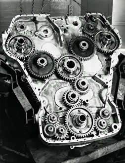Deltic phasing gear casing opened
