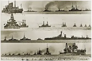 Battleships Prints: Demonstration of Britains sea power, Spithead, July 1914