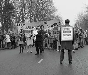 Placard Collection: Demonstration to keep Horley and Charlwood in Surrey