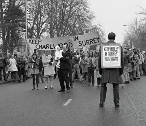 Banner Collection: Demonstration to keep Horley and Charlwood in Surrey