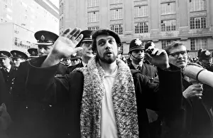 Policemen Prints: Demonstration in London -- the man at the centre is probably Sid Rawle (1945-2010)