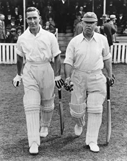 Denis Compton and Patsy Hendren at The Oval, London