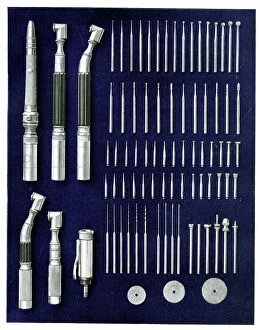 Tool Collection: Dentist's equipment, dental drill parts