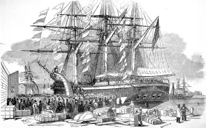 Sailed Prints: Departure of the Emigrant Ship Ballengeich, Southampton, 1