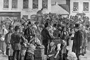 Belongings Prints: Departure of Irish Emigrants at Clifden, County Galway, 1883