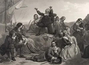 The departure of the pilgrim fathers, for America, A. D. 1620