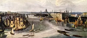 Spires Prints: Depiction of the Thames in the early 19th century