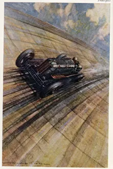 Crosby Collection: Derby-Miller racing car breaking records, France
