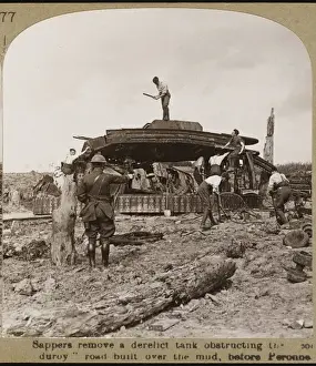 Sappers Prints: Derelict Tank at Peronne