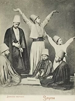 Konya Collection: Dervishes young and old with ney player - Smyrna
