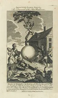 Consternation Prints: Descent of Montgolfier balloon