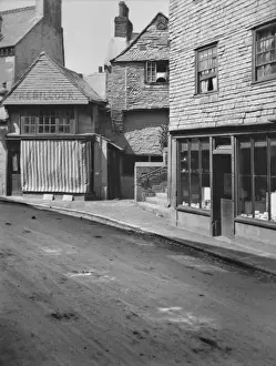 Roadway Prints: Deserted street with shops