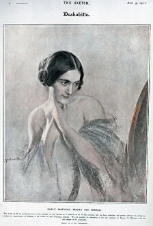 Wrapped Collection: Deshabille, illustration of woman in front of mirror