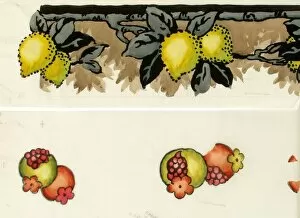 Images Dated 12th November 2013: Design for Borders (Wallpaper) with fruit