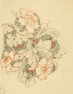 Design for carpet filling with flowers
