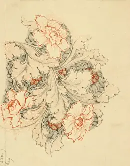 Crayon Prints: Design for carpet filling with flowers