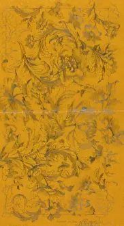 Tracing Prints: Design for carpet filling with leaves and flowers