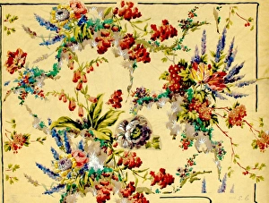 Images Dated 12th November 2013: Design for Chintz with flowers