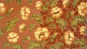 Design for cretonne with flowers
