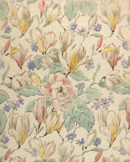 Images Dated 12th November 2013: Design for Cretonne with flowers