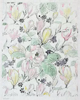 Images Dated 12th November 2013: Design for Cretonne with flowers