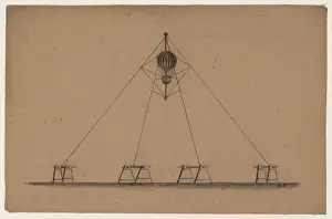 Controlled Prints: Design drawing for system to raise and lower a captive ballo