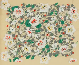 Design for dress silk or print with flowers