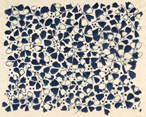 MoDA - Museum of Domestic Design & Architecture Gallery: Design for Dress Silk or Print in white and navy blue
