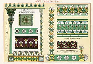 Typography Prints: Design elements, borders and columns from ancient Assyrian art