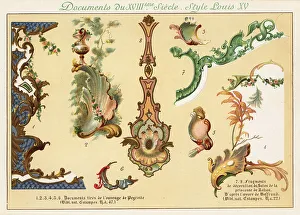 Design elements from the era of King Louis XV, 18th century