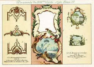 Design elements from the era of King Louis XV, 18th century