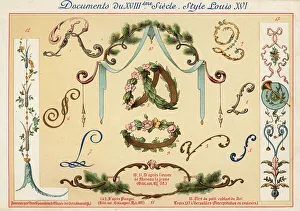 Typography Prints: Design elements from the era of King Louis XVI, 18th century