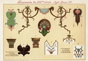 Highlight Prints: Design elements from the rococo era of Louis XIV, 17th century