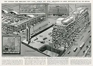 Elevation Prints: Design for the new Headquarters of the London Fire Brigade