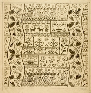 Acorn Gallery: Design for Printed Textile in beige and brown