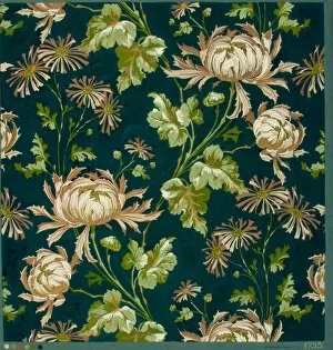 Images Dated 11th November 2013: Design for Printed Textile in brown, green and black