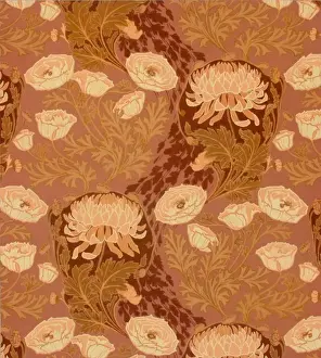 Design for printed textile with flowers