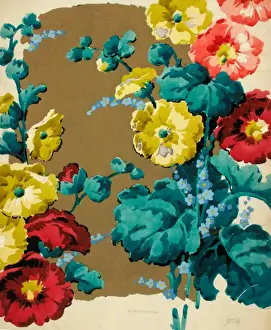 Design for printed textile with flowers