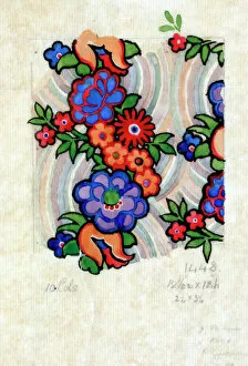 Images Dated 11th November 2013: Design for Printed Textile with flowers