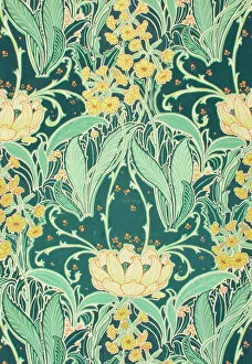 Floral Gallery: Design for Printed Textile with leaves and flowers