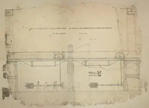 Bridgewater Prints: Design for a steam hammer forge for wrought iron ordnance