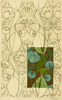 MoDA - Museum of Domestic Design & Architecture Gallery: Design for Textile with blue flowers