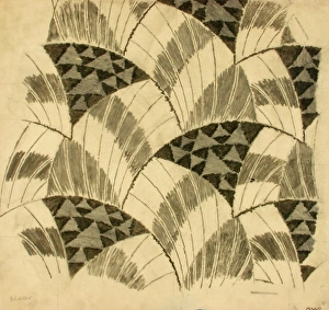 Charcoal Gallery: Design for textile with geometrical shapes