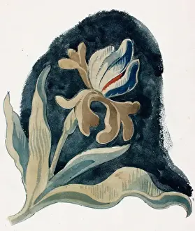 Design for textile with lily flower