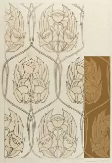 Design for Textile or Wallpaper in brown and beige